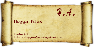 Hogya Alex névjegykártya